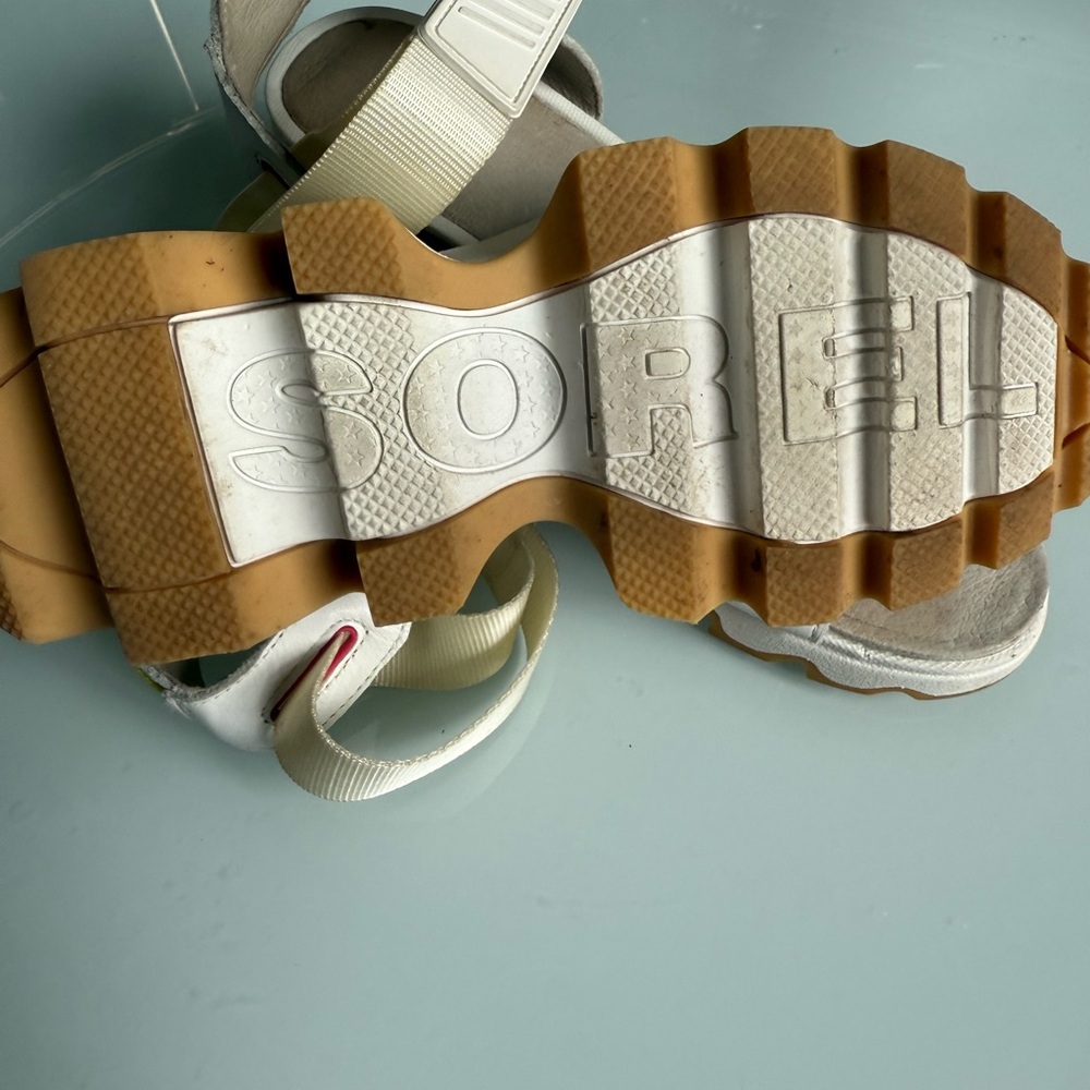 Sorel White and Blue Sandals with Adjustable Strap women’s 8 - Picture 3 of 5